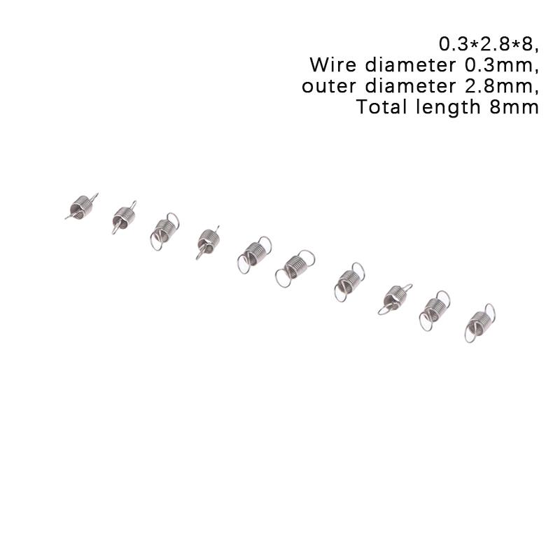 10 шт./лот, пружина растяжения 0,3 мм, удлинительная пружина из нержавеющей стали 304, наружный диаметр 3 мм-4 мм