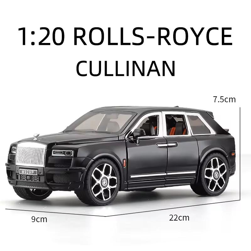 New Large 1:20 Rolls-Royce Cullinan SUV Alloy Model Car Modified Metal Die-casting Boy Toy Car Pull Back Sound and Light Six-door Children's Gift