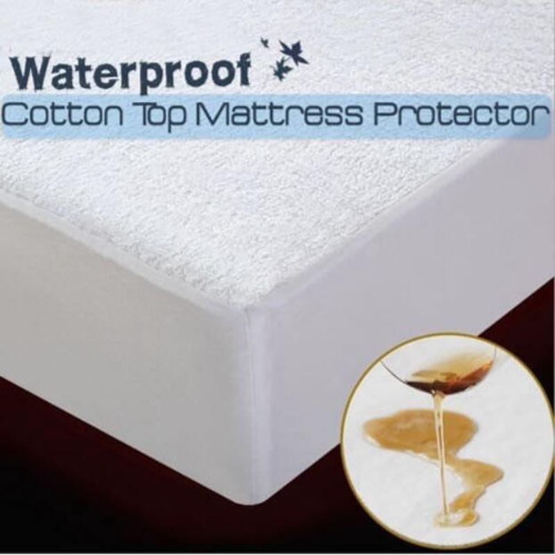 Cotton Terry Waterproof Mattress Cover Fitted Sheet Style Dust Mites Mattress Protector For Foam Mat