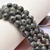 Black Larvikite Labradorite Loose Bead Natural Gemstone Smooth Round Beads for Jewelry Making  Bracelet