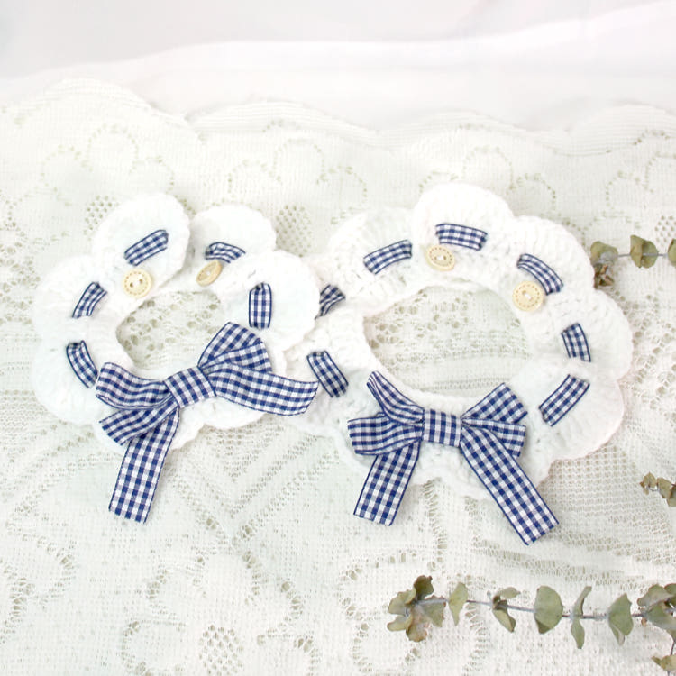 [Кимнян_дэн] Синий клетчатый ленточный кот щенок вязаный плащ