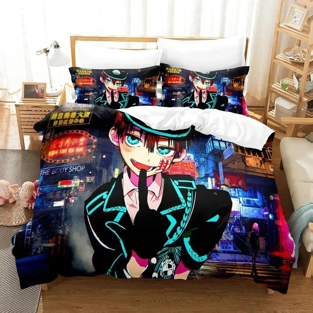 Fashion 3D Printing Anime Toilet-bound Hanako-kun Bedding Set Duvet Cover Sets Comforter Bedding Double Size Adults Kids Gift