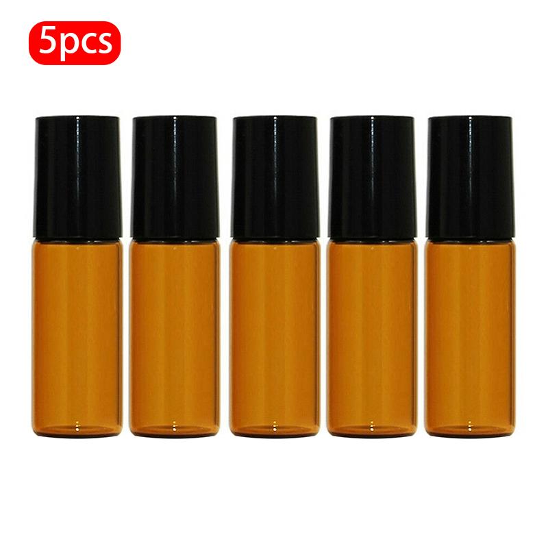 5/10 шт. 5/10 мл, пустой рулон, стеклянная бутылка на ролике, многоразовые флаконы для эфирных масел, флаконы для хранения духов, контейнеры для дезодорантов