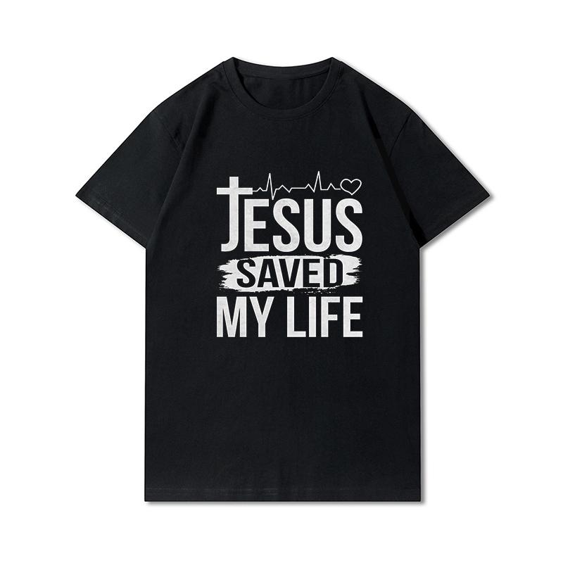 Футболка большого размера «Я люблю Иисуса» Христианская вера Унисекс Повседневные хлопковые топы Персонализированная печать Уличная одежда Подарок для любителей Иисуса Футболка