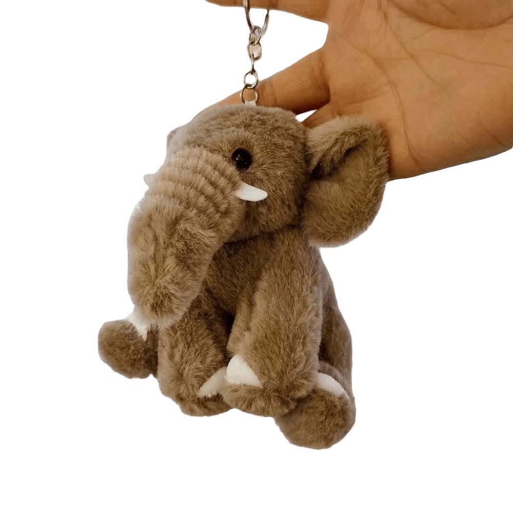 Soft Elephant Keyring Cute Cartoon Animal Bag Pendant Trinket Plush Stuffed Keychain  Kids