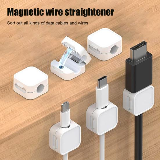Magnetic Cable Organizer Clip Self-adhesive Home Office Desk Phone Charging Data Cord Holder Keeper Power Wire Management Clamp