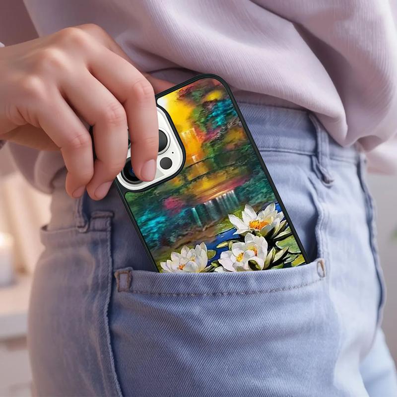 Monet Garden Lotus Phone Case For IPhone 18 17 Air 15 16e 14 13 Pro Max Coque 12 11 Pro Max PLUS cover