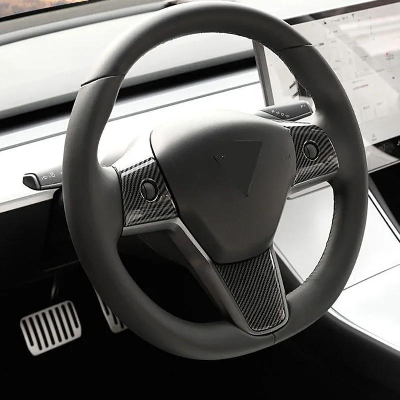 FOAL BURNING автомобильный руль декоративная нашивка для Tesla Model 3 2018 аксессуары из углеродного волокна ABS рулевое колесо