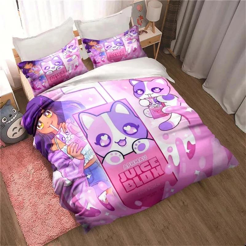 3D Print Bedding Collection Duvetcover Collection Single Double King Size Kawaii Cartoon Aphmau Adult Boys Bedroom Duvet Cover And Pillow Case