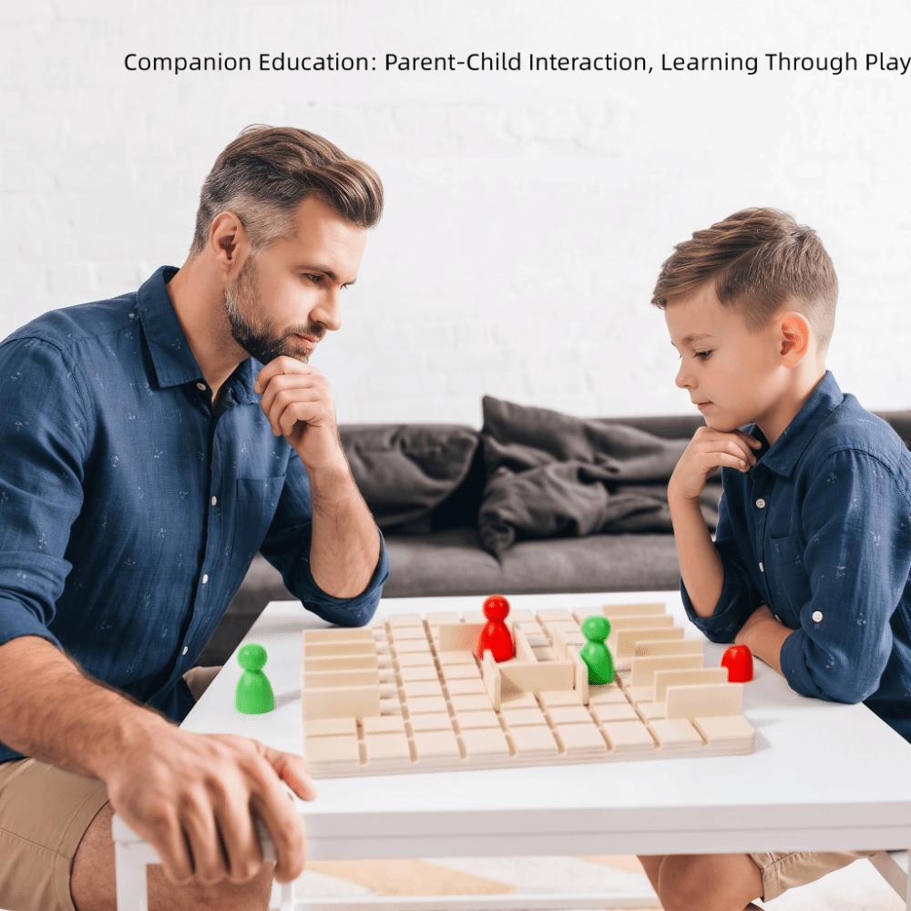 Wooden Board Game Multiplayer Chess Toy Strategy Game Tabletop Game Chess Kids Gifts