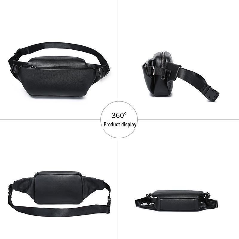 Мужская сумка на грудь и пояс из натуральной кожи большой вместимости