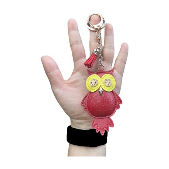 Брелок для ключей в виде совы, компактный, легкий, из искусственной кожи, подвеска для ключей, сумок, рюкзаков, аксессуаров