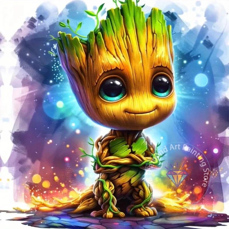 Groot Spider Man AB Diamond Painting Kit 5D DIY Diamond Вышивка Ручная работа Искусство Детский подарок Поделки Украшение дома