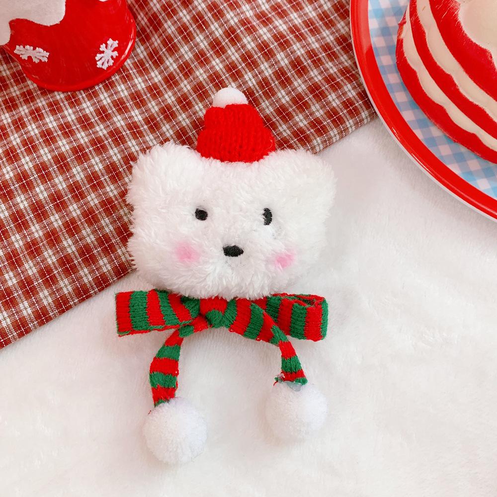 Blucome Lovely Plush Baby Bear Brooch for Women Men Scarf Coat New Year Christmas Gift
