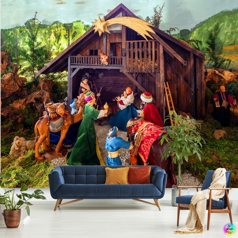 Рождественский гобелен, сцена Рождества, настенный гобелен, Иисус Ангел, Пасхальный декор стен, гобелены с изображением Христа, ясли для украшения дома