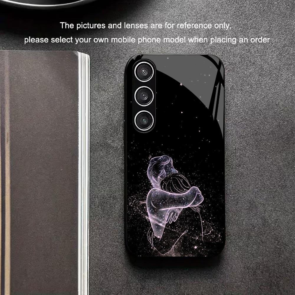 Подарок любовь lovers Чехол для телефона Стеклянный Чехол для телефона для Samsung Galaxy S26 S25 S24 S23 S22 FE Ultra Plus Ударопрочный
