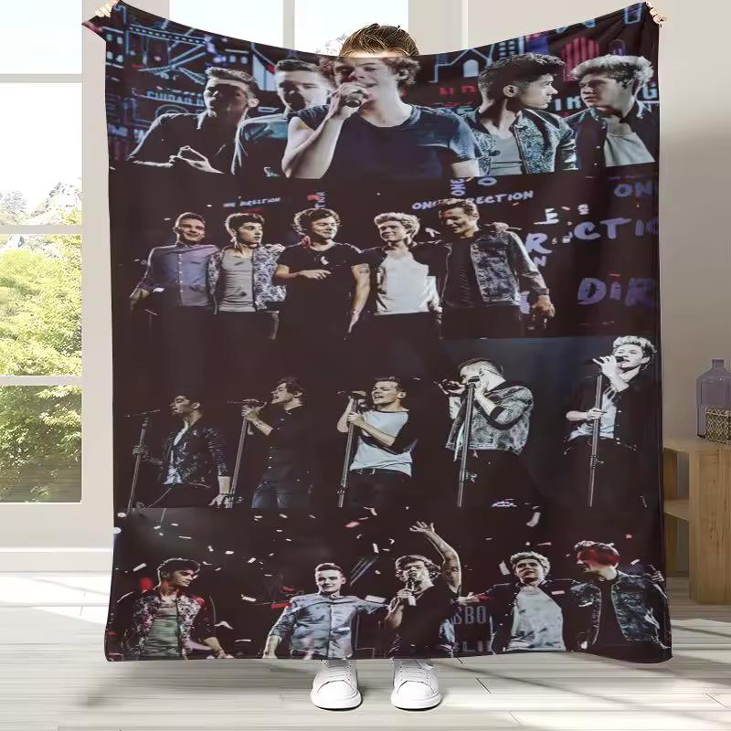 1D One D-Direction Boy Band Soft Flannel Blanket,Cozy Warm Throw Blanket for Bed,Sofa,Living Room,Picnic,Camping,Home Decor,Gift