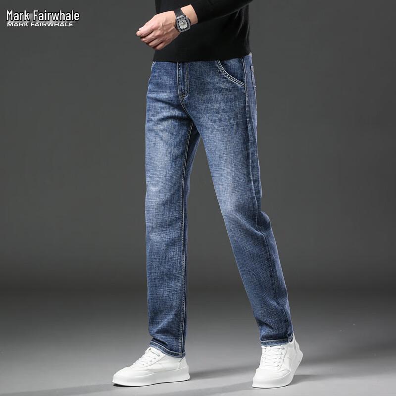 MARK FAIRWHALE Men's Loose Fit Casual Denim Jeans
