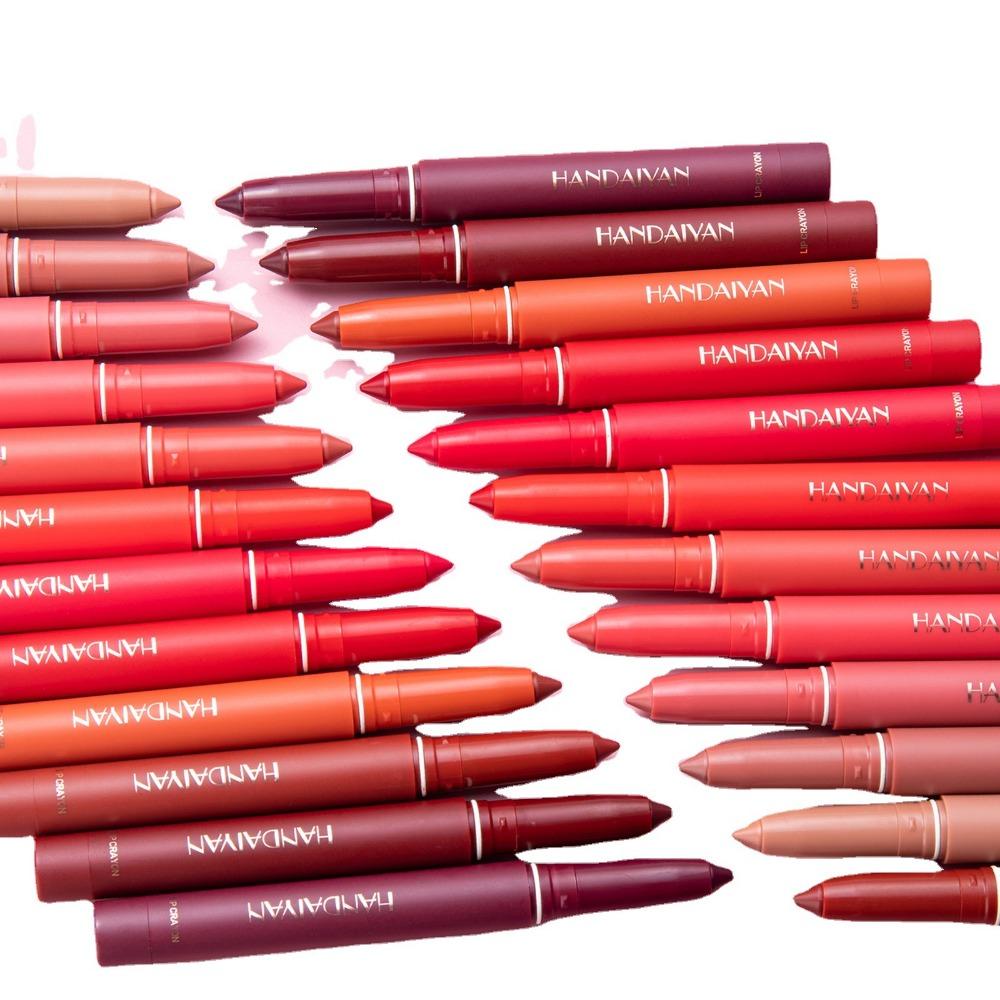 HANDAIYAN 6 Lippen Sûnder Plakke Om Cup Matte Red Pen Lip Line Pen Suit