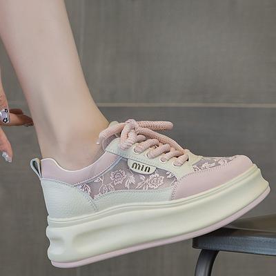 Дышащая обувь, кеды на толстой подошве, спортивная и повседневная женская обувь с увеличением роста