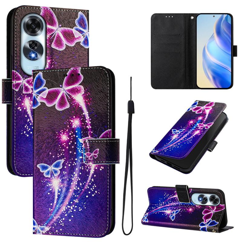 Роскошный кожаный чехол-книжка для OPPO A40 A40m, чехол-книжка для OPPO A40 A60 4G A77 A97 5G, чехлы-кошельки, чехлы с цветами, накладка