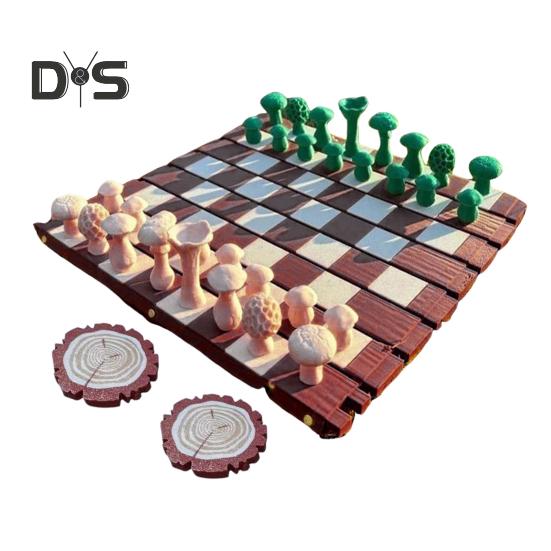 1 набор магнитных лесных грибов, шахматная игра с рулоном, доска для шахмат для детей и взрослых, портативная образовательная дорожная настольная игра-шашка