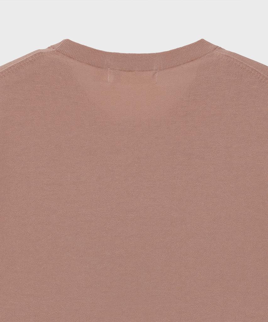 BASIC HOUSE Uni Cotton Round Neck Short Sleeve Knit Deep Pink Lwkt3101