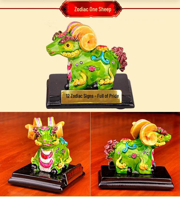 Керамический набор со знаками Зодиака - 12 глиняных скульптур-украшений: Крыса, Бык, Тигр, Кролик, Дракон, Змея, Лошадь, Обезьяна, Благоприятные Талисманы