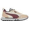 Puma Rider FV Retro Rewind Fabric Two-Layer Cowhide Synthetic Leather Sports Low-Top Lifestyle Casual Shoes Unisex Sneaker Beige Brown 390168-01