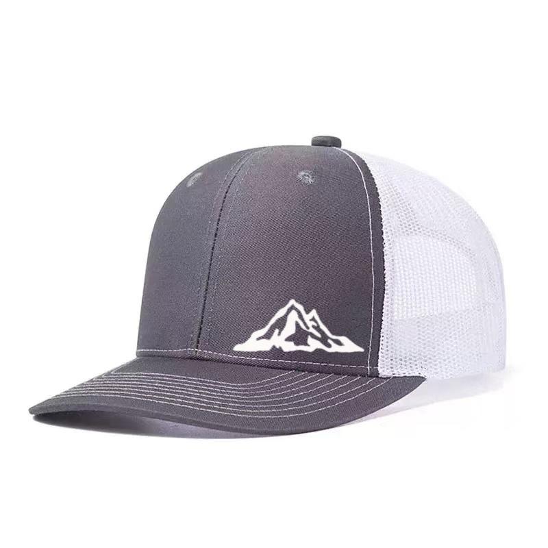 Регулируемая бейсболка с принтом горного хребта, классическая snapback, кепка дальнобойщика с сеткой, дышащая, для гольфа, рыбалки, на открытом воздухе, от солнца