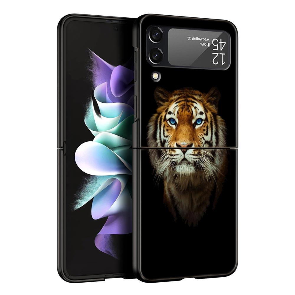 Чехол для телефона Z Flip 4 для Samsung Galaxy Z Flip 3 5G ZFlip3 Flip3 zflip Flip4 Черный Жесткий Чехол Лев Тигр король обезьяна животное Ракушка