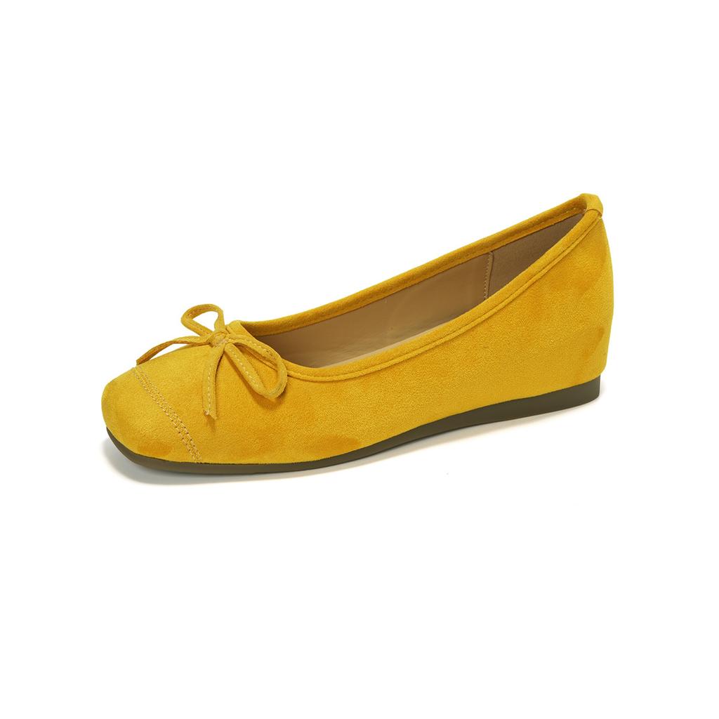 . Балетки с внутренним увеличением высоты, с бантом, с закрытым носком, полусабо