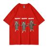 Cat Print T-shirt for Men and Women Happy Dancing Cat Print Short Sleeve Shirt Casual Cotton Fashion Plus Size Graphic T Shirts