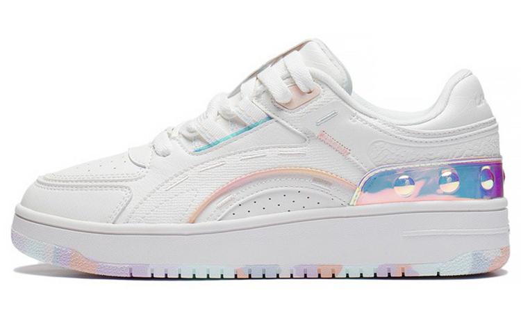 Li Ning Lightweight Abrasion Resistant Low top Skateboard Shoes Women's Mist White AGCS248-1