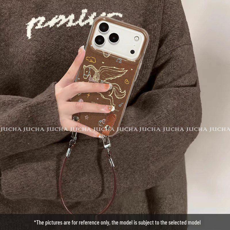 Ретро Ангел Маленький Пони Яблоко 17 Pro Max Чехол для iPhone – Милый, Мультяшный Дизайн, Ударопрочный, Подходит для iPhone 16 и 15.