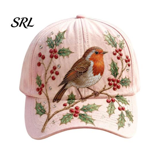 Artistic Printed Baseball Cap for Women, Embroidery Flower Bird Pattern Hat, Love Art Design Hat Adjustable Fit Gardening Sun Spring Summer Outdoors