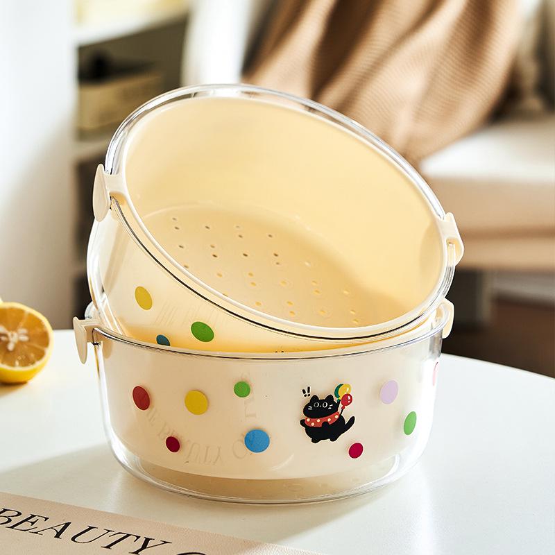 Двухслойная дренажная корзина и фруктовница пищевого качества - Овощемойка, Фруктовница, Контейнер для хранения орехов и закусок