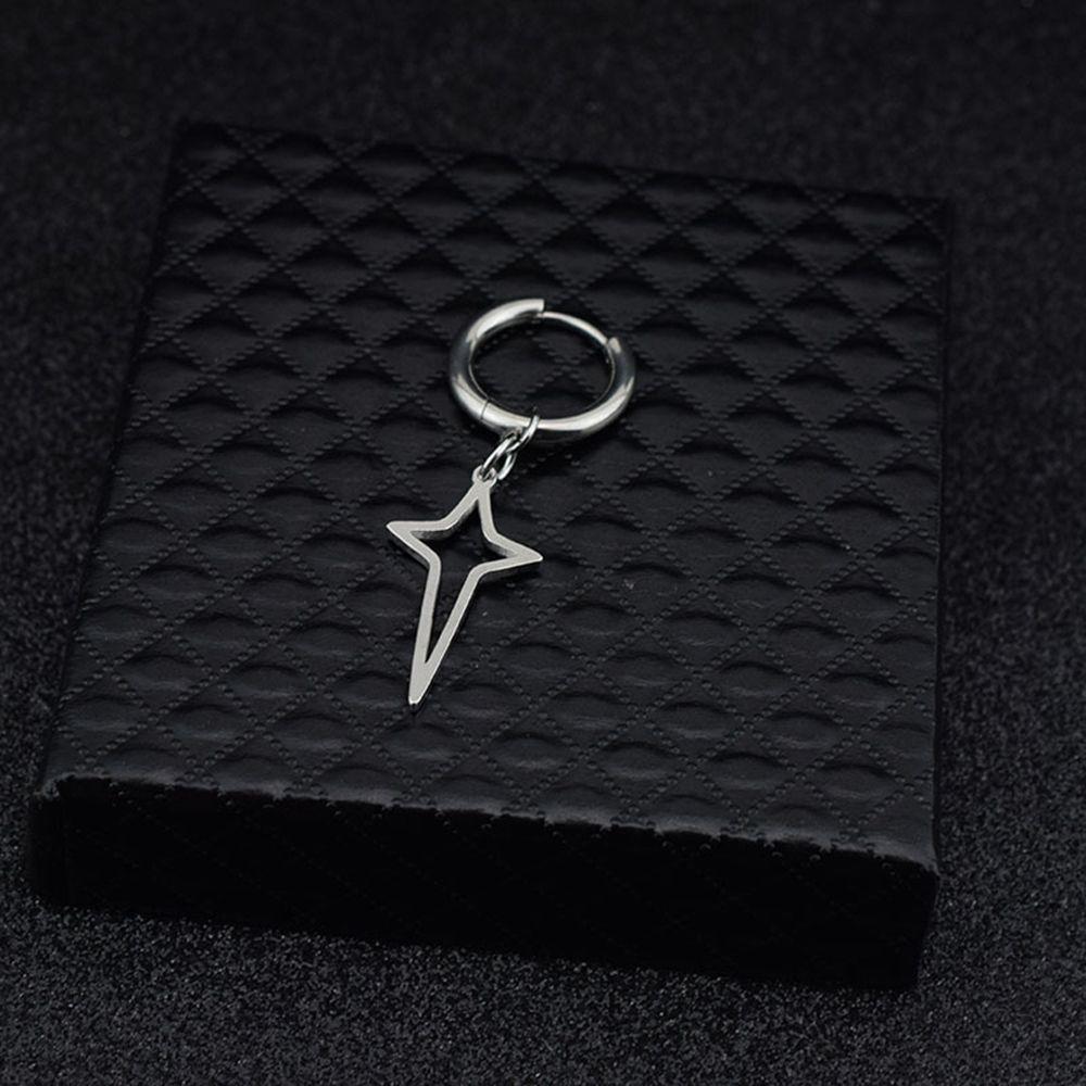 Male Fashion Jewelry Cross Star Dangle Earring Korean Style Ear Cuff Men Hoop Earring Clip Earring