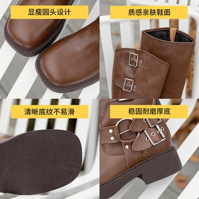 Сапоги Augustine женские 2025 новые осенне-зимние в стиле вестерн ковбойские ретро британская мода уличные рыцарские сапоги