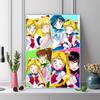 Sailor Moon Color Collage Pattern  3pcs 100% Round Full Drill 5D DIY Diamond Painting Embroidery Cross Stitch Rhinestone Décor