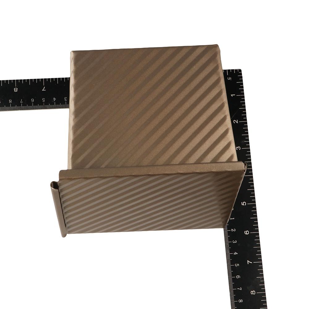 with Cover Square Corrugated Loaf Pan Carbon Steel Bread Mold Kitchen Tool Cube Toast Box Oven