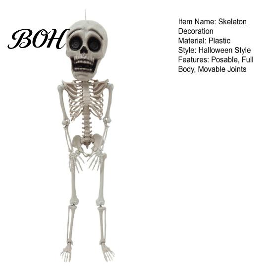 Halloween Party Supplies Posable Skeleton Decoration, 41 Inch Full Body Hanging Human with Decorative for Fireplace Movable Joints Yard Garden