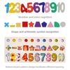 Number Shape Wooden Three In One Counting Board Early Education Toy Children For