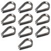 10pcs 1.5-12mm Rope Thimble Rigging 304 Stainless Steel Thimbles Ring Clamp  Rope Connecting Head