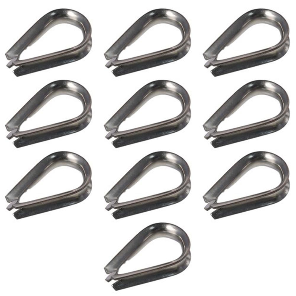 10pcs 1.5-12mm Rope Thimble Rigging 304 Stainless Steel Thimbles Ring Clamp Rope Connecting Head