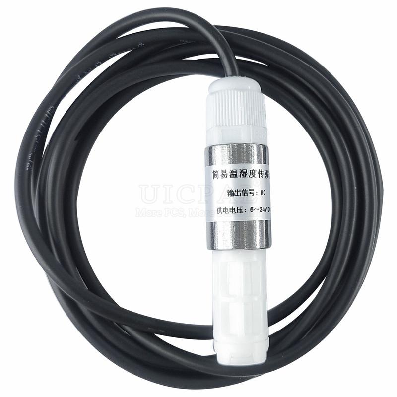 RS485 Temperature Humidity Sensor Probe Cable SHT40 PE Shell Digital Capacitance Sensors for Greenhouse 2M Length I2C Output