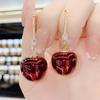 Изысканные модные новые серьги с красной вишней, подвесные серьги на свадьбу, День святого Валентина, юбилей, подарки на день рождения LXY