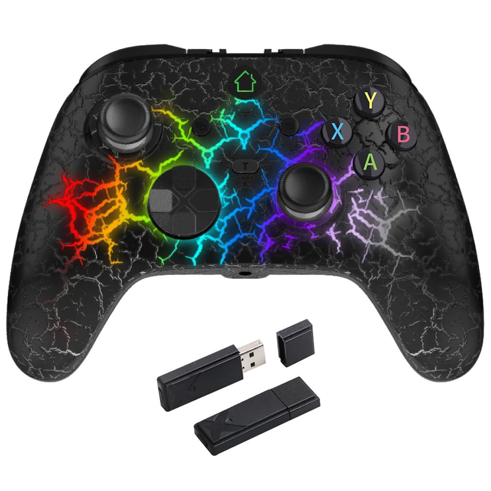 High Quality 2.4Ghz Wireless RGB Light Custom Joystick Smart Game Controller for Xboxone/S/X PC P3 Android with Vibration Motor
