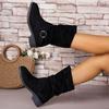 Fashion Womens Autumn New Suede Short Boots 2025 Fashion Round Toe Shallow Mouth Buckle Elegant Comfortable Women's Boots