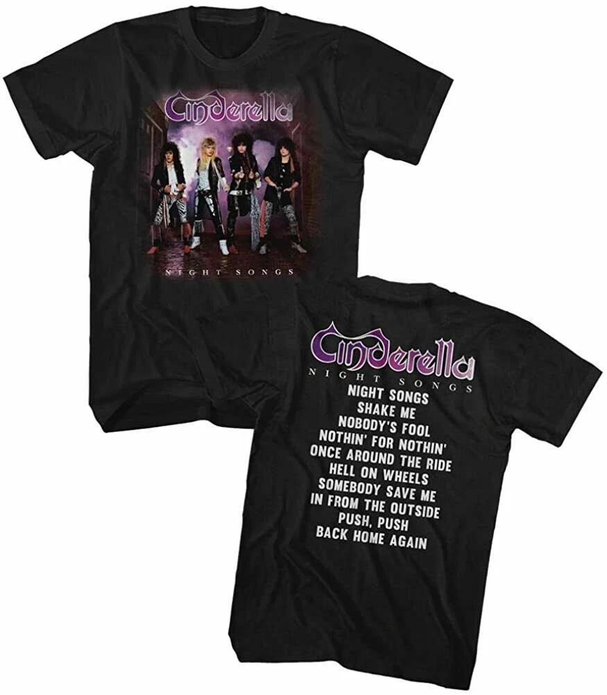 Футболка Cinderella Rock Band Альбом Night Songs Спереди и сзади Унисекс футболка